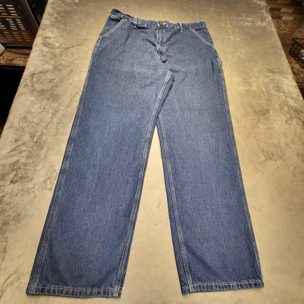 Vintage Carhartt Jeans Mens 40x32 Blue Carpenter Straight Relaxed Denim Pockets